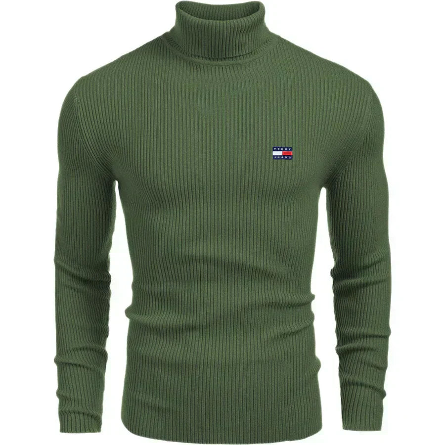 TH Turtleneck Classic Knit Sweater Green / S TH Turtleneck Classic Knit Sweater