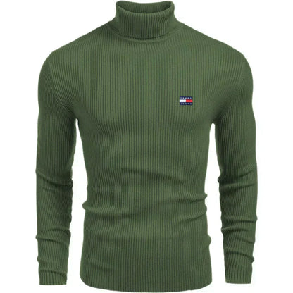 TH Turtleneck Classic Knit Sweater Green / S TH Turtleneck Classic Knit Sweater