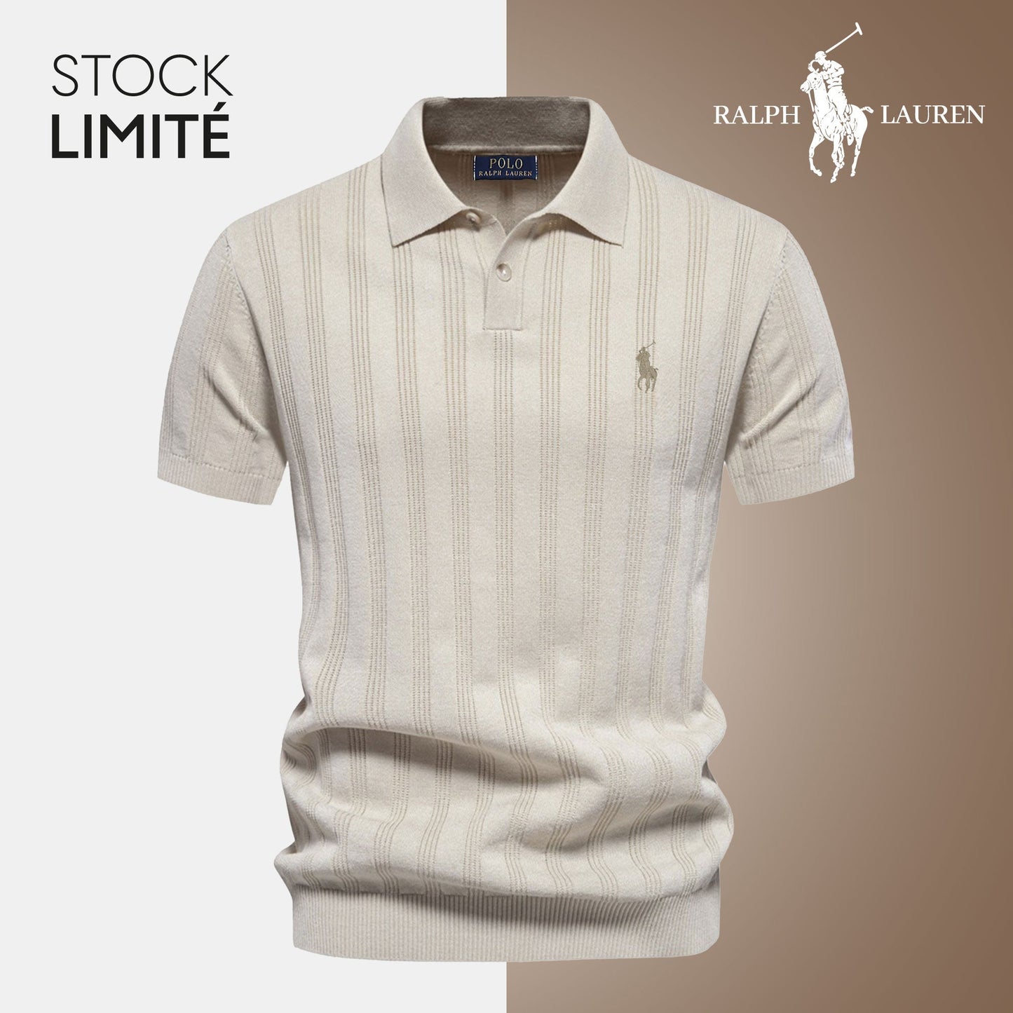 RL Men's Textured Knit Polo Shirt