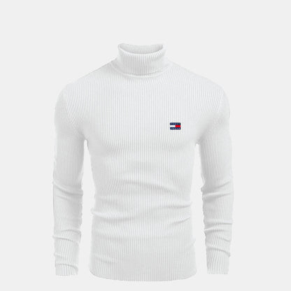 TH Turtleneck Cable-Knit Wool Sweater White / S TH Turtleneck Cable-Knit Wool Sweater