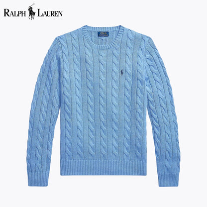RL Cable-Knit Cotton Jumper Blue / S RL Cable-Knit Cotton Jumper