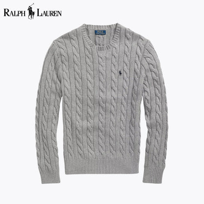 RL Cable-Knit Cotton Jumper Grey / S RL Cable-Knit Cotton Jumper