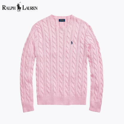 RL Cable-Knit Cotton Jumper Pink / S RL Cable-Knit Cotton Jumper