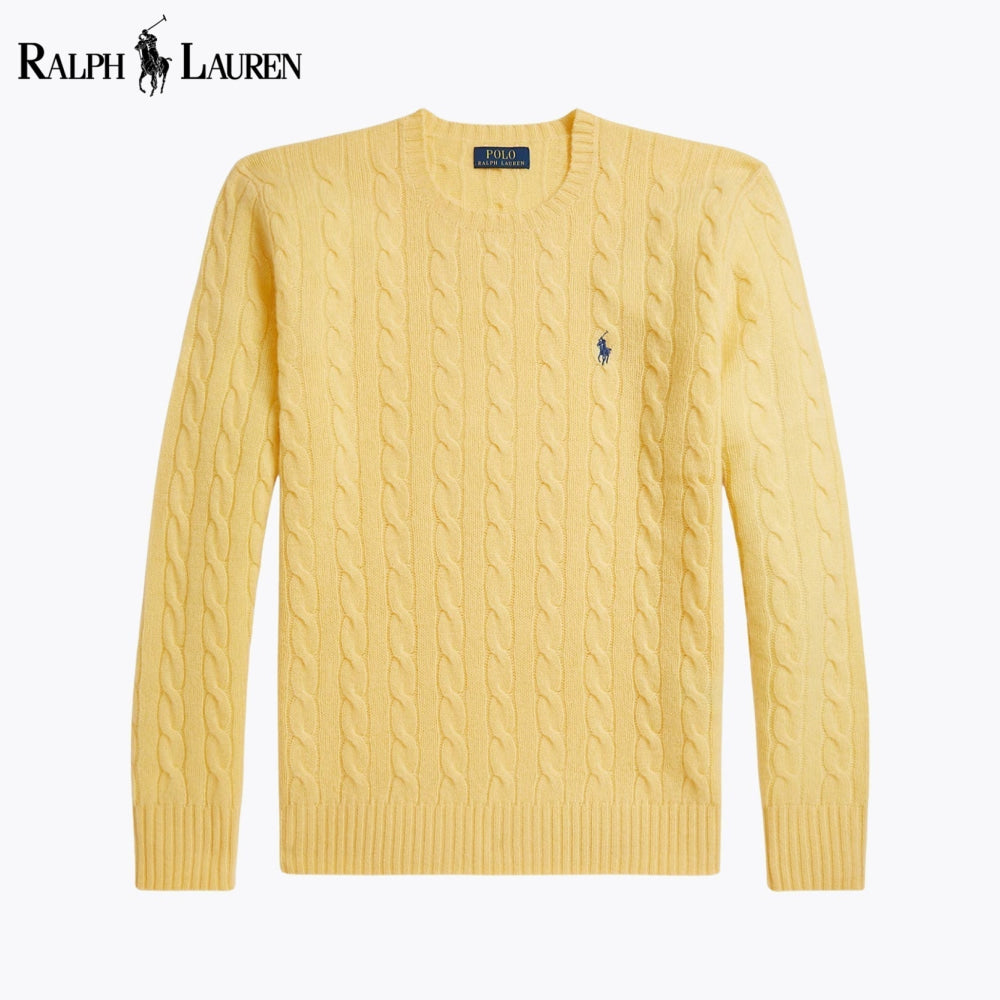 RL Cable-Knit Wool-Cashmere Jumper Yellow / S RL Cable-Knit Wool-Cashmere Jumper