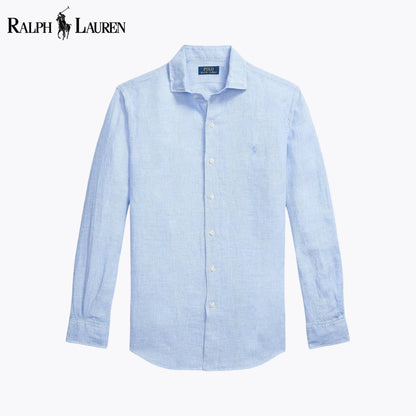 RL Custom Fit Linen Shirt Blue White / S RL Custom Fit Linen Shirt