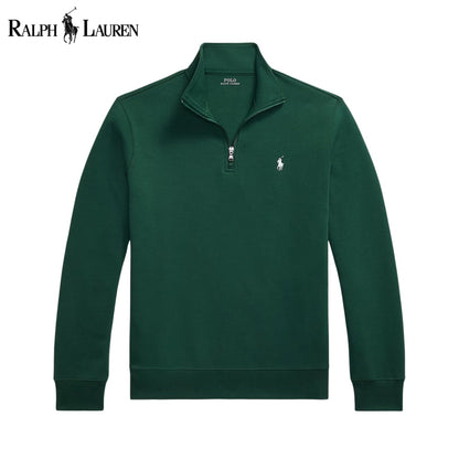 RL Double-Knit Mockneck Pullover Pine Green / S RL Double-Knit Mockneck Pullover