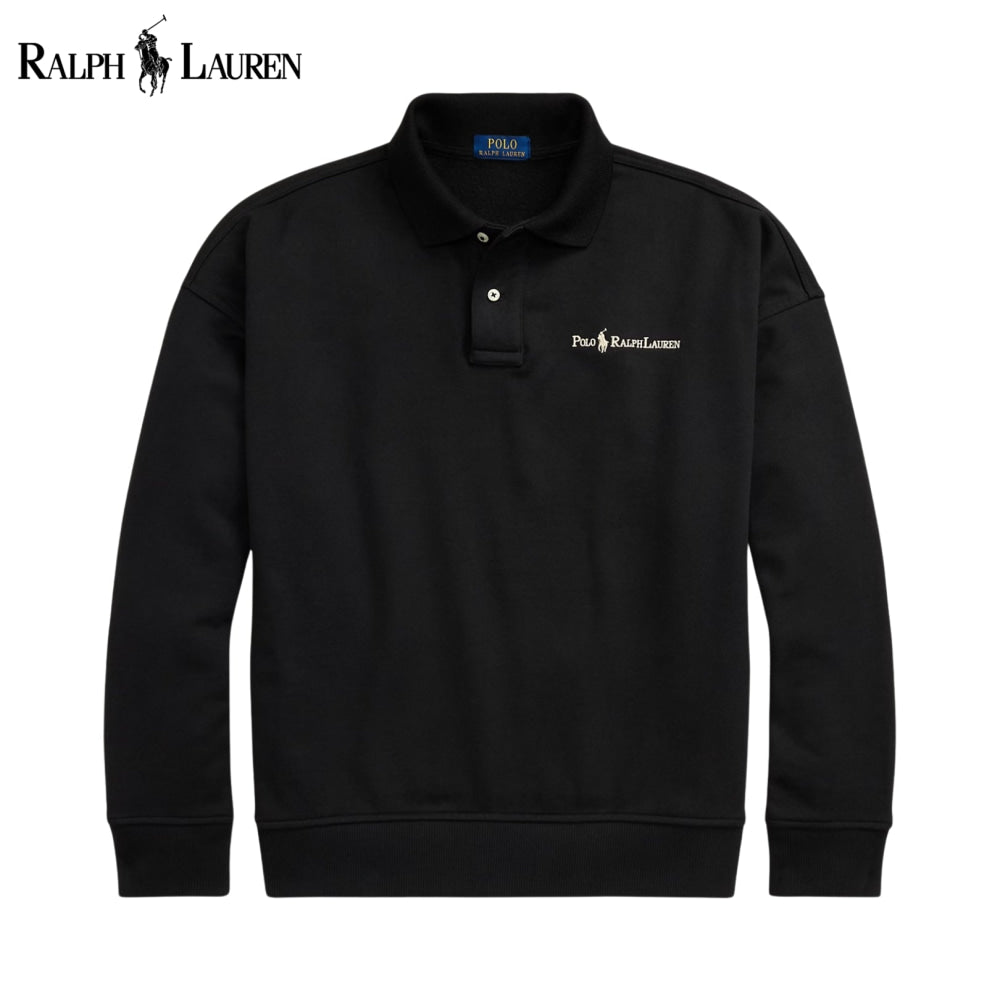 RL Logo Collared Sweatshirt Black / S RL Logo Collared Sweatshirt