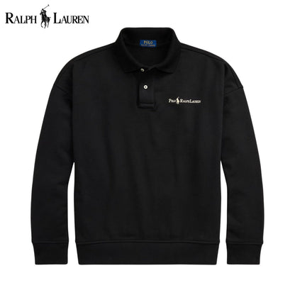 RL Logo Collared Sweatshirt Black / S RL Logo Collared Sweatshirt