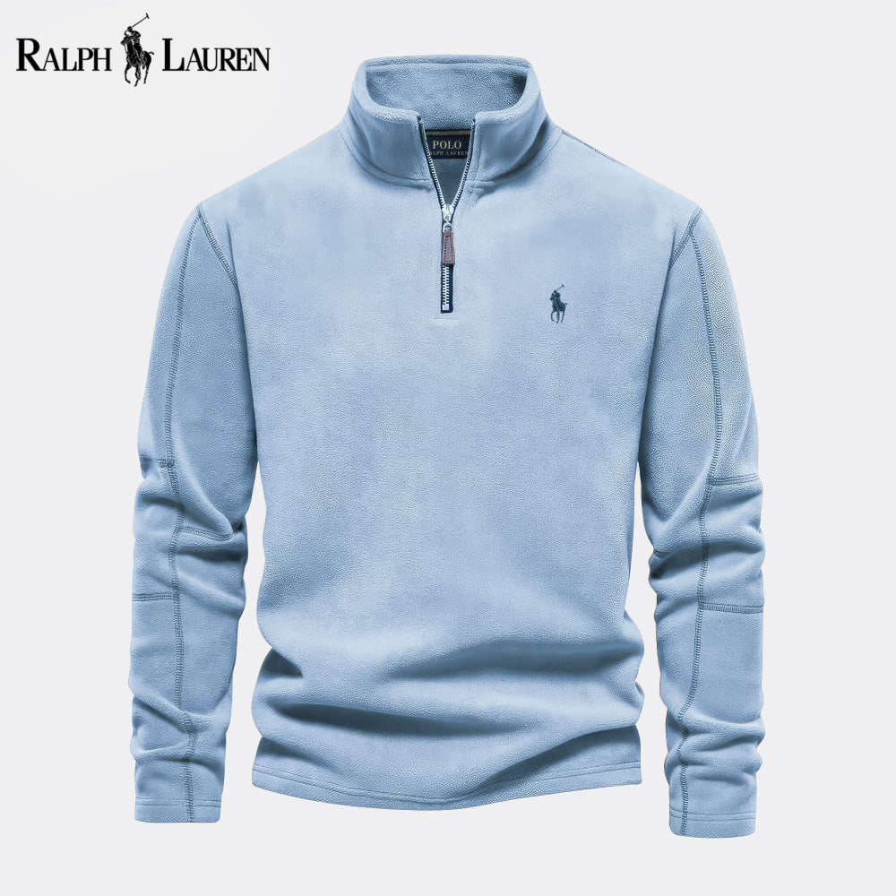 RL Prestige Cable-Knit Wool Knit Sweater Light Blue / S RL Prestige Cable-Knit Wool Knit Sweater