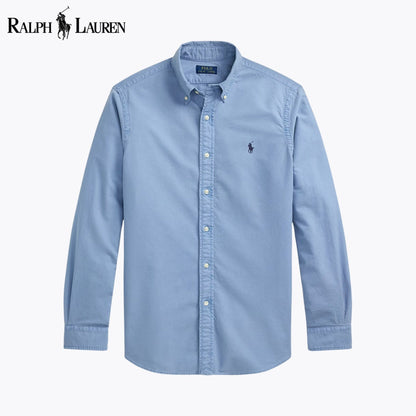 RL Slim Fit Garment-Dyed Oxford Shirt Channel Blue / S RL Slim Fit Garment-Dyed Oxford Shirt