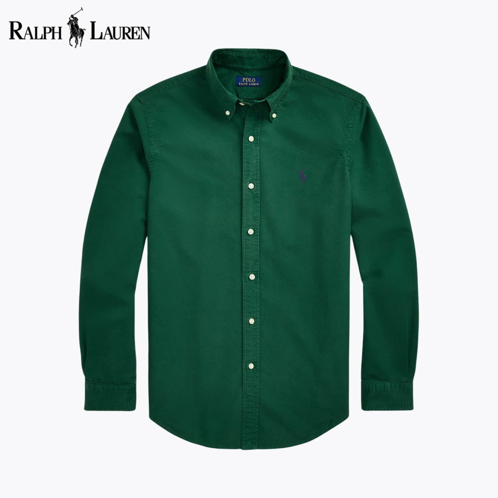 RL Slim Fit Garment-Dyed Oxford Shirt New Forest / S RL Slim Fit Garment-Dyed Oxford Shirt