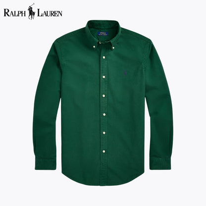 RL Slim Fit Garment-Dyed Oxford Shirt New Forest / S RL Slim Fit Garment-Dyed Oxford Shirt