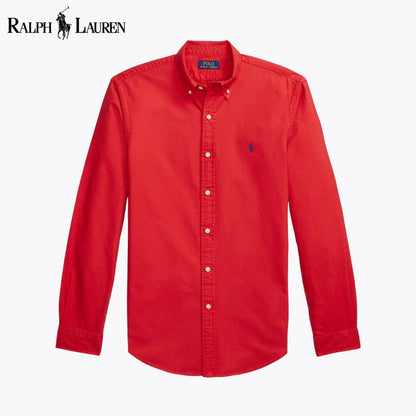 RL Slim Fit Garment-Dyed Oxford Shirt Red / S RL Slim Fit Garment-Dyed Oxford Shirt