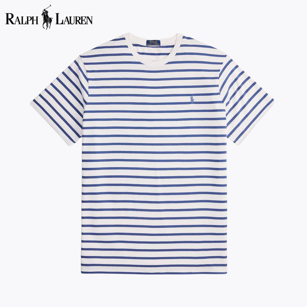RL Striped Jersey Crewneck T-Shirt White/Old Royal / S RL Striped Jersey Crewneck T-Shirt