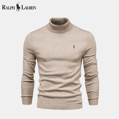 RL Turtleneck Cable-Knit Wool Knit Sweater Beige / S RL Turtleneck Cable-Knit Wool Knit Sweater