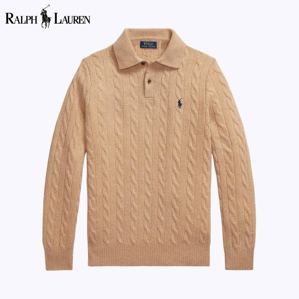 RL Wool–Cashmere Cable-Knit Jumper Camel / S RL Wool–Cashmere Cable-Knit Jumper