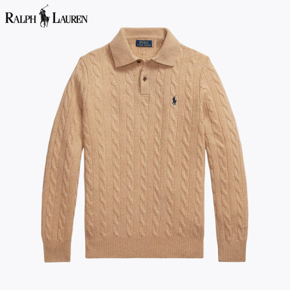 RL Wool–Cashmere Cable-Knit Jumper Camel / S RL Wool–Cashmere Cable-Knit Jumper