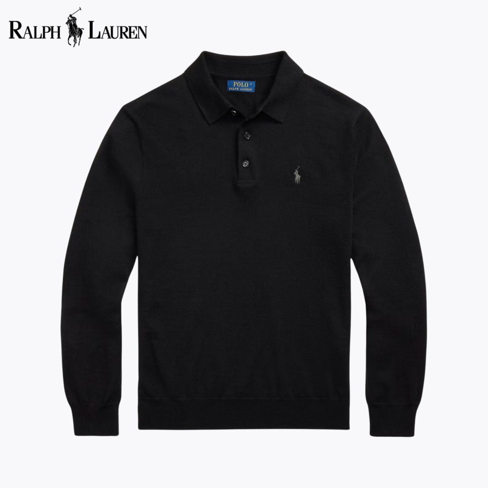 RL Wool Polo-Collar Jumper Black / S RL Wool Polo-Collar Sweater