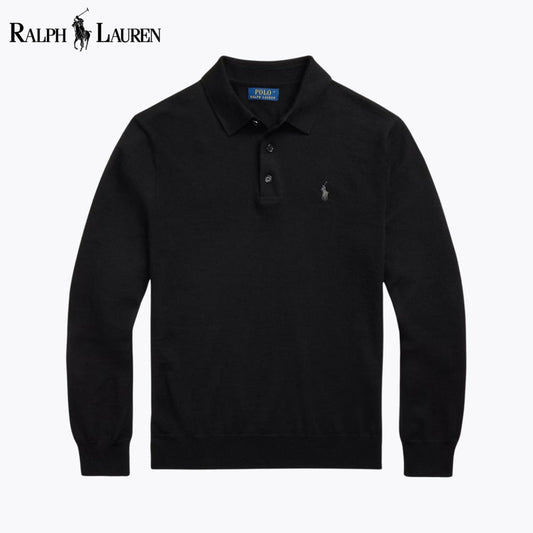 RL Wool Polo-Collar Jumper Black / S RL Wool Polo-Collar Sweater