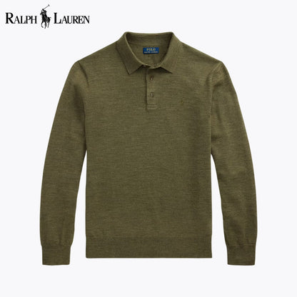 RL Wool Polo-Collar Jumper Olive / S RL Wool Polo-Collar Sweater